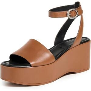 Vince Womens Phillipa   Leather Platform Ankle Strap Sandals  brown 8.5 new